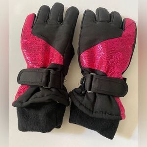 Joe Boxer Thinsulate snow ski gloves 40g pink glitter girls/teen/ small adult